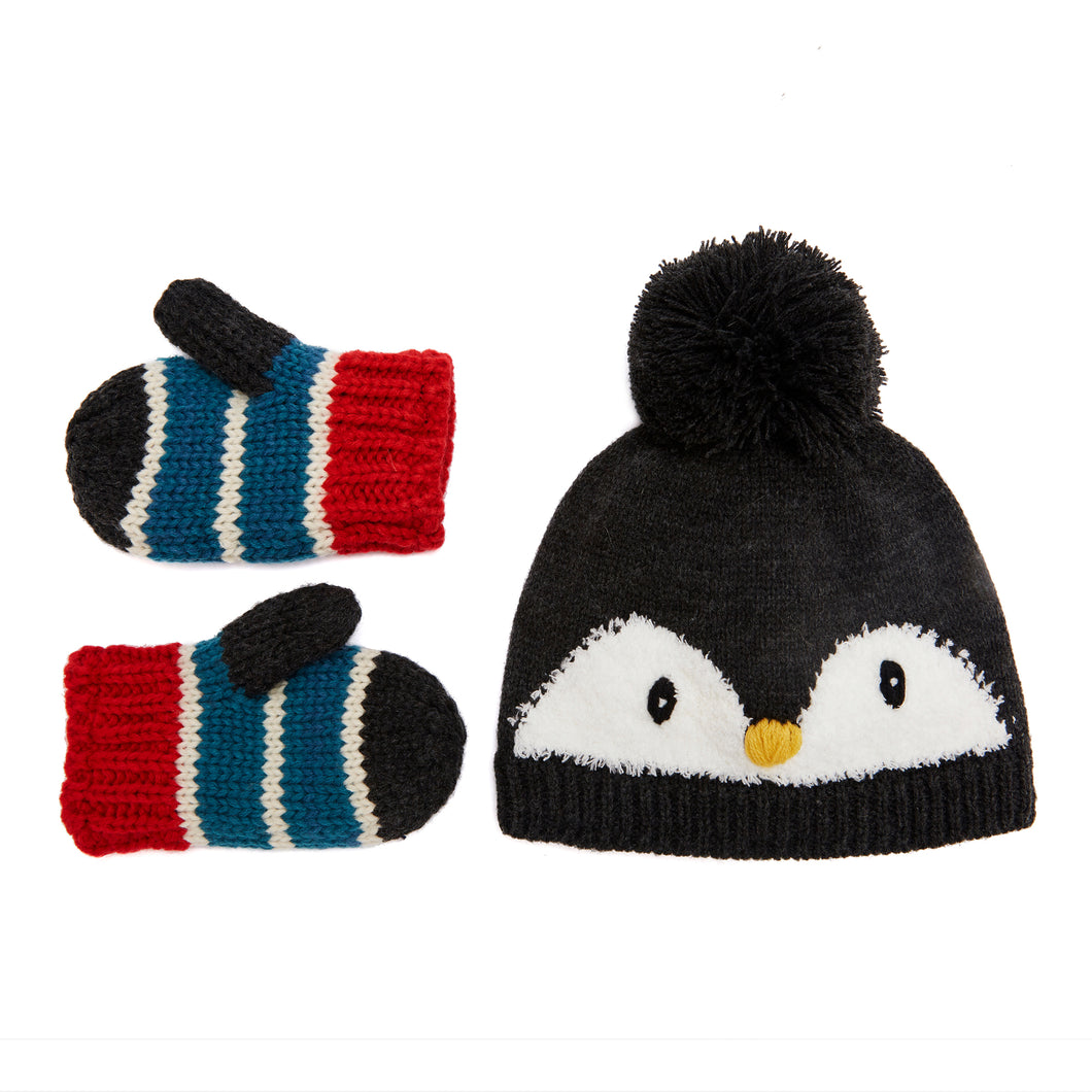 Winter Warmers - Perky the Penguin beanie & mittens set